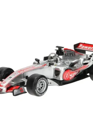 F1 Raceauto met Licht en Geluid - Zilver Uitverkoop