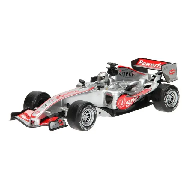 F1 Raceauto met Licht en Geluid - Zilver Uitverkoop