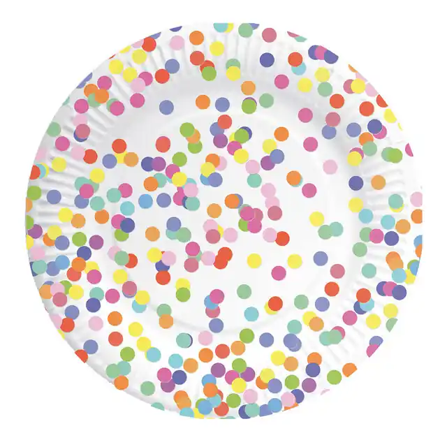 Koopje Borden Confetti, 8st.