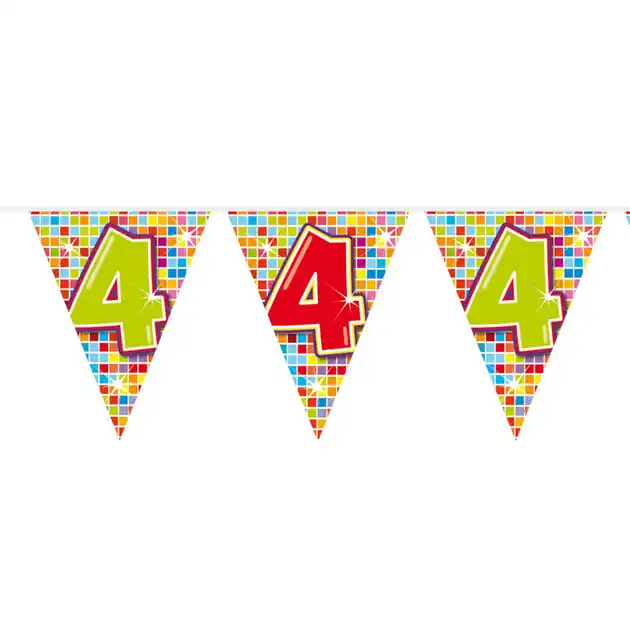 Mini Vlaggenlijn Blocks 4 jaar, 3mtr. Flitsaanbieding