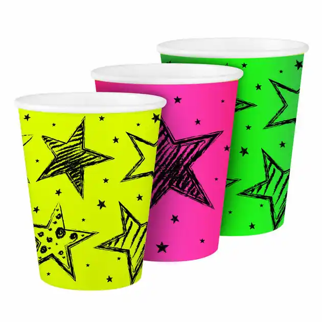 Alleen Vandaag Neon Party Bekers, 6st.