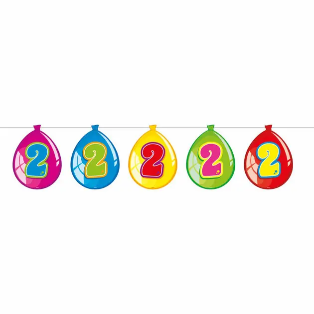 Uitverkoop Vlaggenlijn Ballonnen 2 jaar, 10mtr.