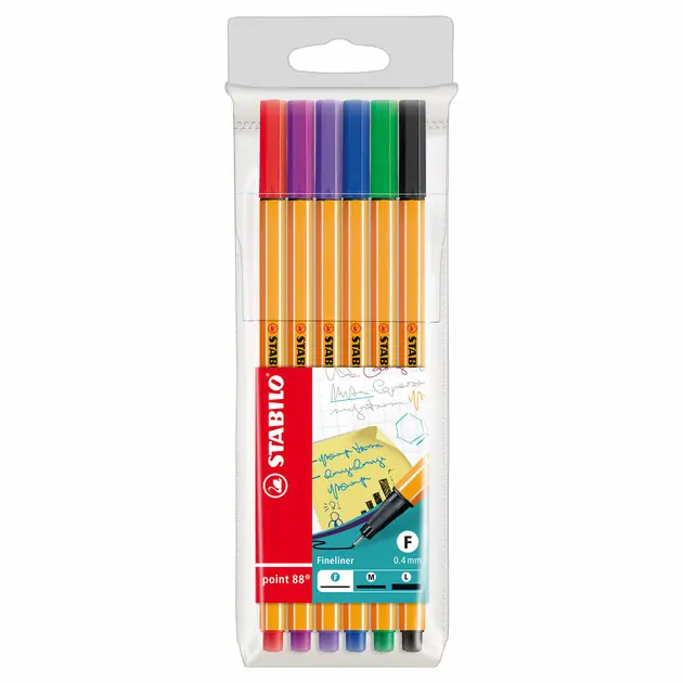 STABILO point 88 - Fineliner - Set Met 6 Stuks Express Levering