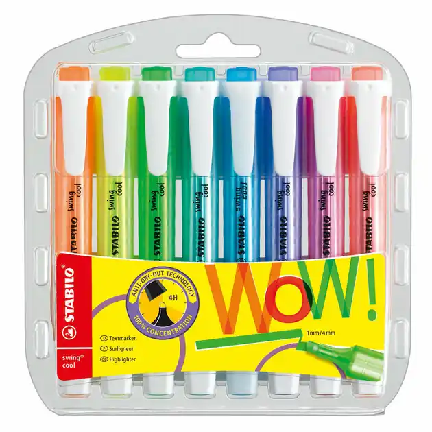 STABILO swing cool - Markeerstift - Set Met 8 Stuks Nu Kopen