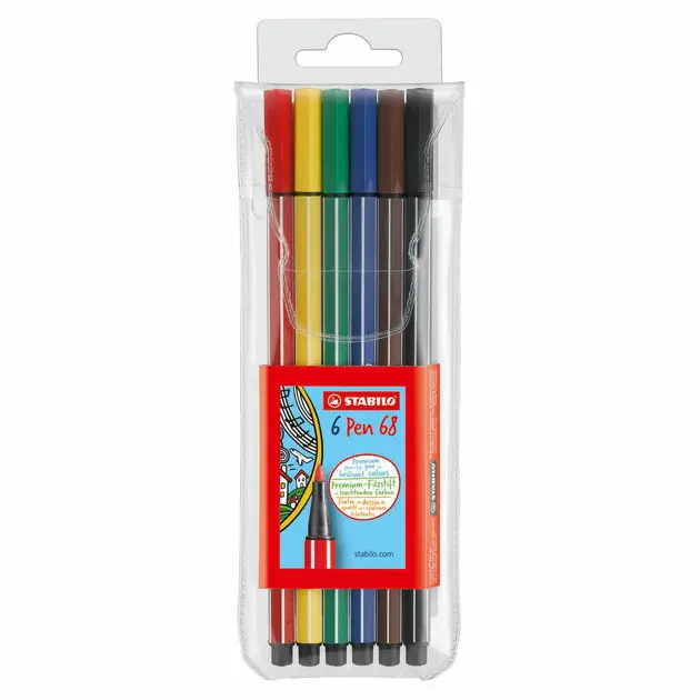 Uitverkoop STABILO Pen 68 - Viltstift - Set met 6 Stuks