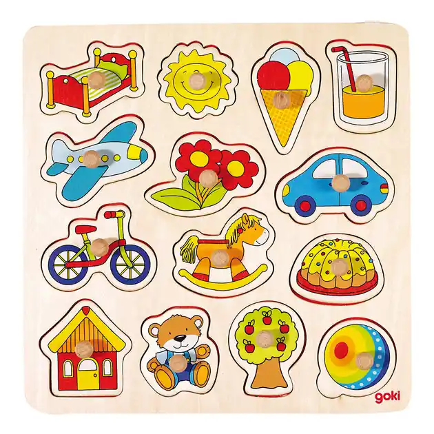 Flitsaanbieding Goki Houten Noppenpuzzel