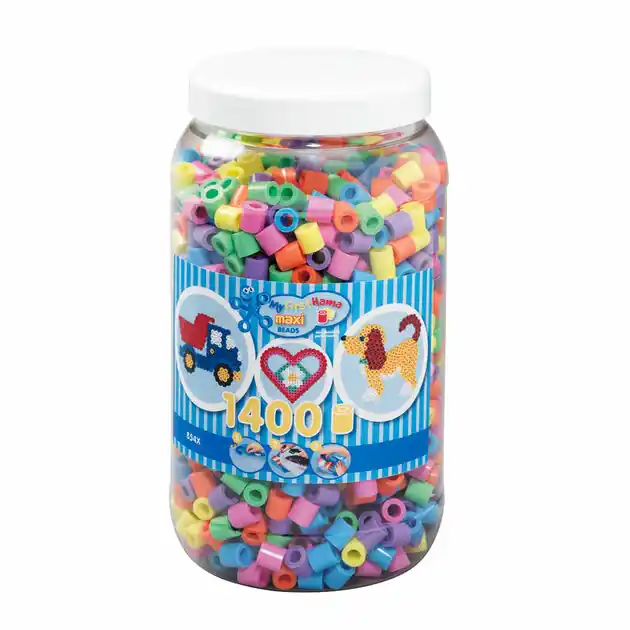 Hama Maxi Strijkkralen in Pot - Pastelmix (050), 1400st. Actieprijs