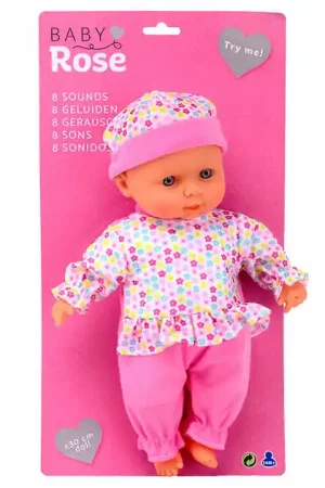 Baby Rose Babypop met Geluiden, 30cm. Dagaanbieding