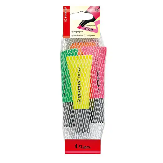 Meest Verkocht STABILO NEON - Markeerstift - Set Met 4 Stuks
