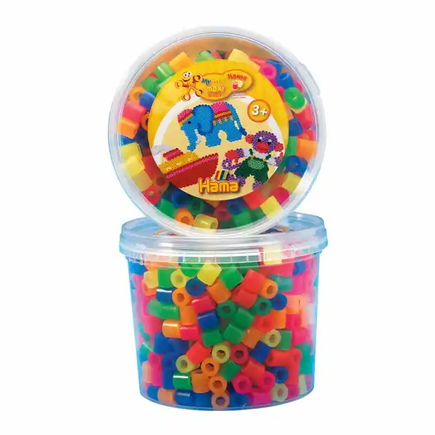 Hama Maxi Strijkkralen in Bak - Neonmix (051), 600st. Dagaanbieding