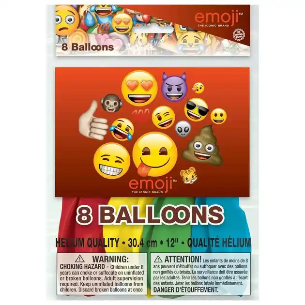 Ballonnen Emoji, 8st. Meest Verkocht