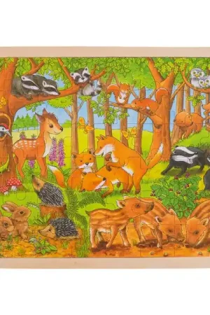 Aanbieding Goki Houten Legpuzzel - Bosdieren, 48st.