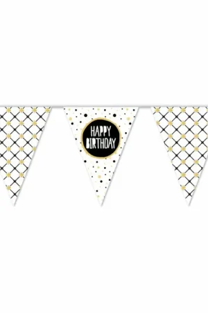 Beste Prijs Vlaggenlijn Happy Birthday Goud, 10mtr.