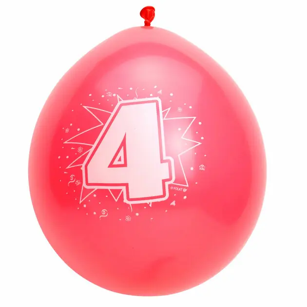 Cijfer Ballonnen 4 jaar, 8st. Veilige Betaling