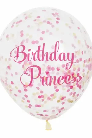 Confetti Ballonnen Prinses, 6st. Uitverkoop