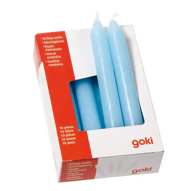 Goki Kaarsjes Blauw, 10st. Tijdelijk Beschikbaar