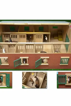 Merkproduct Kids Globe Paardenstal met 7 boxen, 1:24