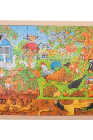 Weekendaanbieding Goki Houten Legpuzzel - Leven in de Tuin 96st.