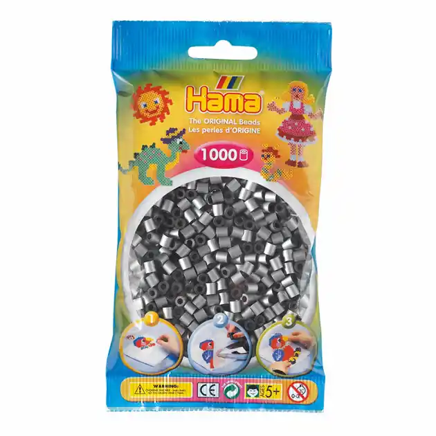 Hama Midi Strijkkralen - Zilver (062), 1000st. Op = Op