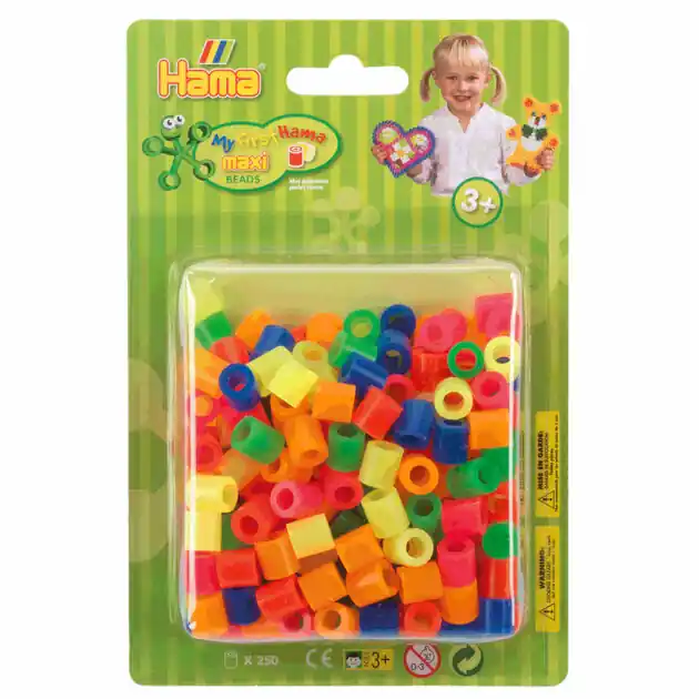 Hama Maxi Strijkkralen Neon Mix (51), 250st. Laatste Kans