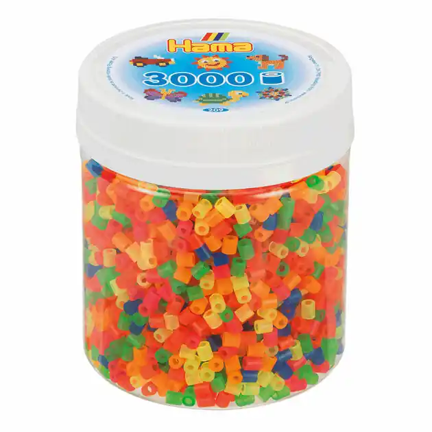 Speciale Aanbieding Hama Midi Strijkkralen in Potje - Neonmix (51), 3000st.