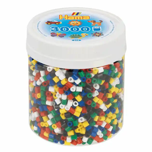 Hama Midi Strijkkralen in Potje - Primair Mix (66), 3000st. Flitsaanbieding