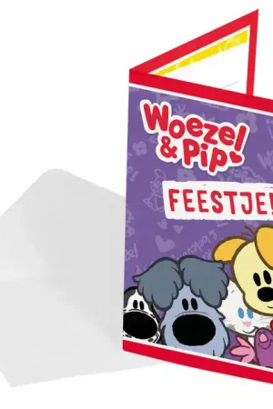 Woezel & Pip Uitnodigingen, 8st. Exclusieve Aanbieding