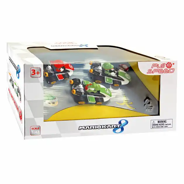 Exclusieve Aanbieding Super Mario Pull Back Kart Set, 3dlg.