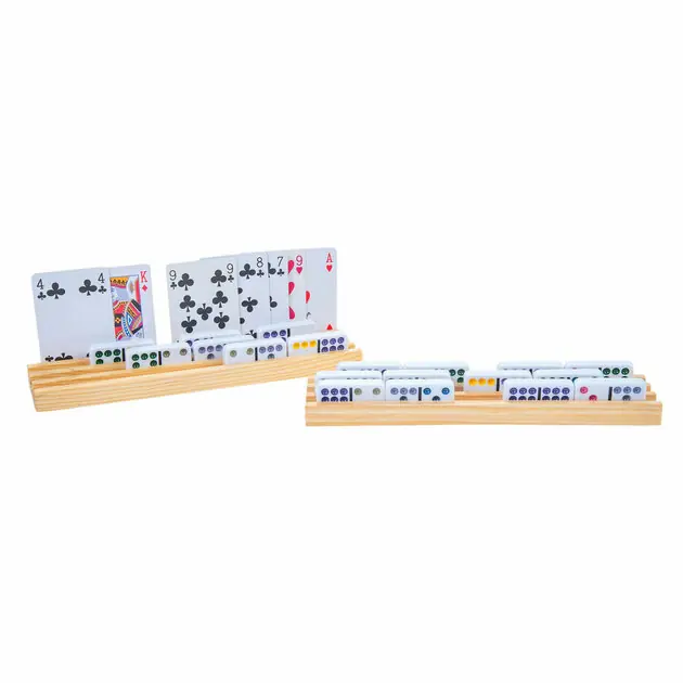 Op = Op Houten Domino- en Kaarthouder, 4st.
