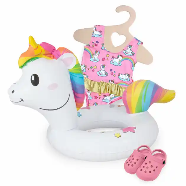Poppen Zwemset Eenhoorn, 35-45 cm Nieuw