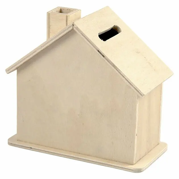 Premium Houten Spaarpot Huis