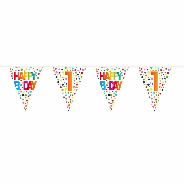 Vlaggenlijn Confetti 1 jaar, 10mtr. Shop Nu