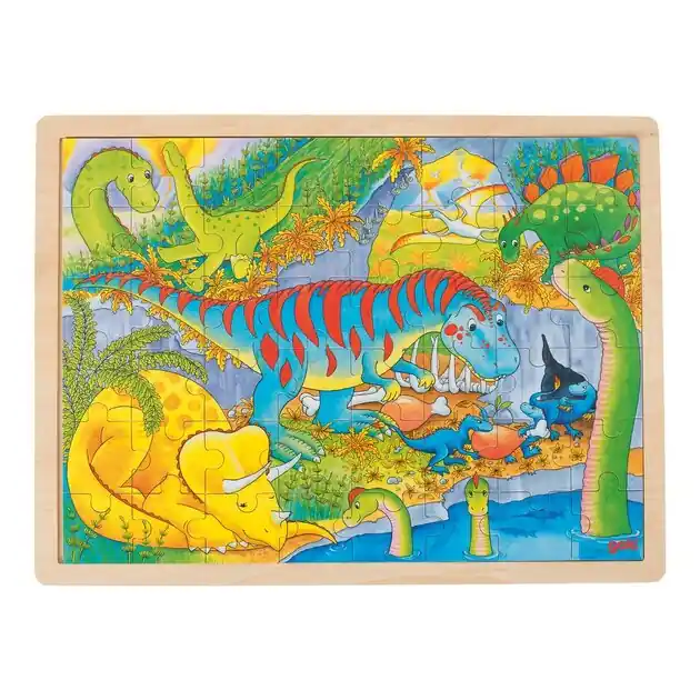 Gecertificeerd Goki Houten Legpuzzel - Dino's, 48st.