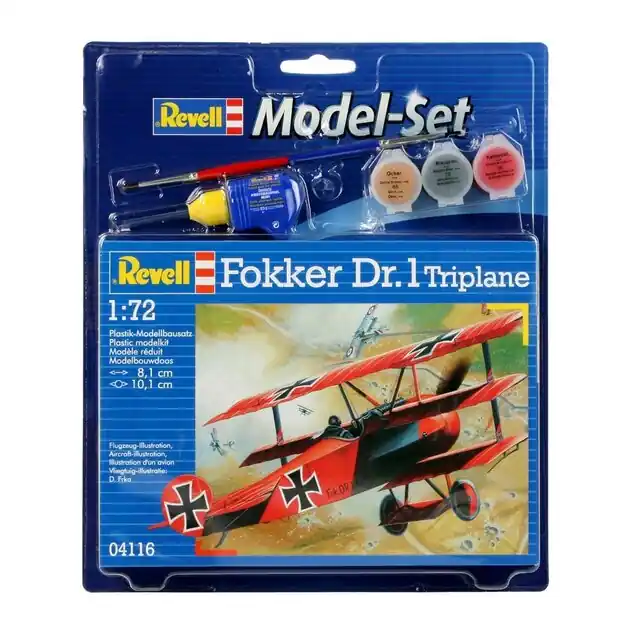 Op = Op Revell Model Set - Fokker DR.1 37dlg. - Incl. Basiskleuren Verf