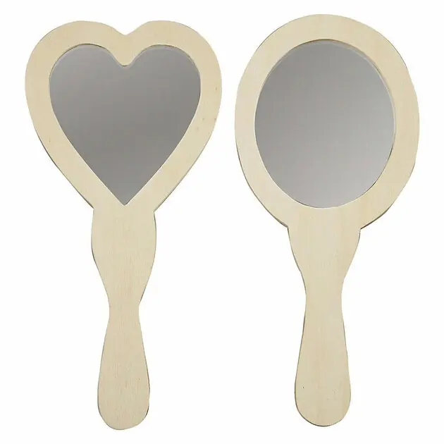 Versier je Houten Handspiegel, 2st. 25cm Actieprijs