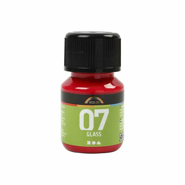 Permanente Glasverf - Rood, 30ml Gereduceerde Prijs