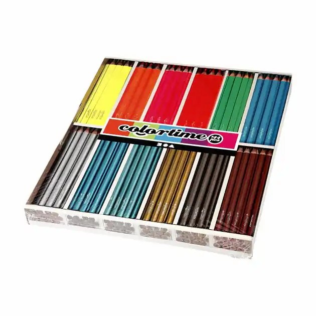 Driehoekige Kleurpotloden - Metallic en Neon, 144st. Koop Vandaag