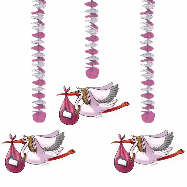 Nieuw Roze Hangdecoratie, 3st.