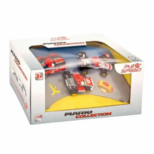 Super Mario Pull Back Raceauto's, 3dlg. Meest Verkocht