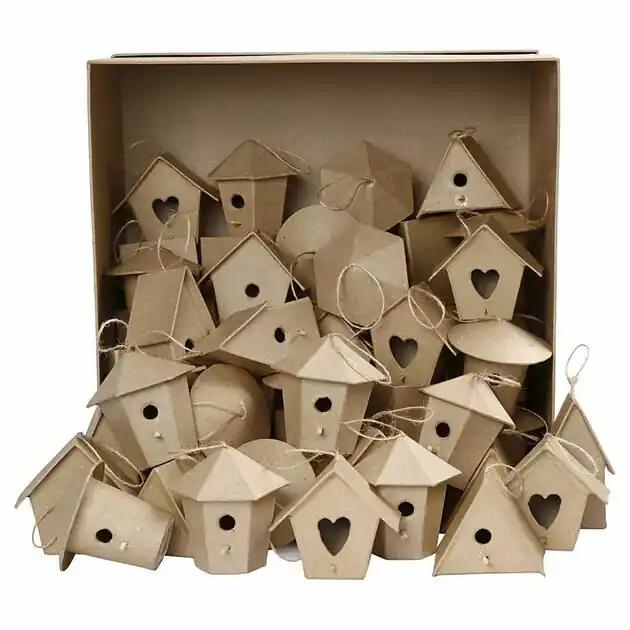 Premium Vogelhuisjes Papier-maché, 60st.