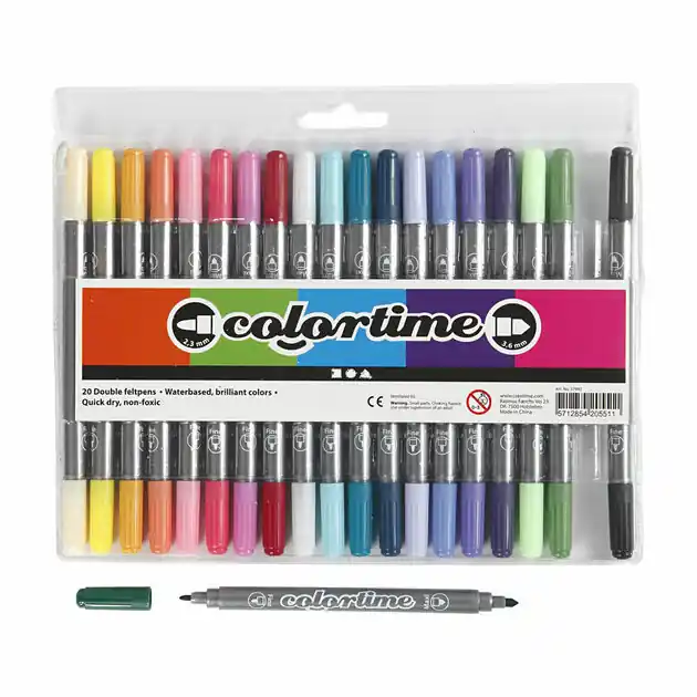 Dubbelzijdige Stiften - Extra Kleuren, 20st. Speciale Aanbieding