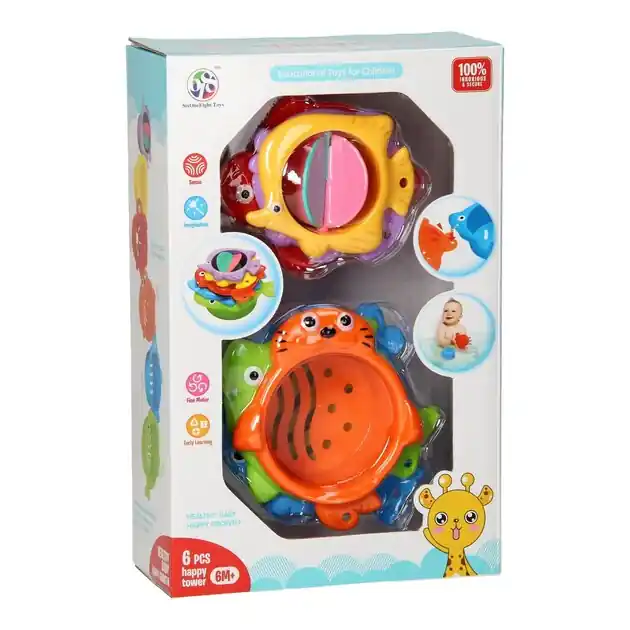Premium Stapel Badbekers Dieren, 6dlg.