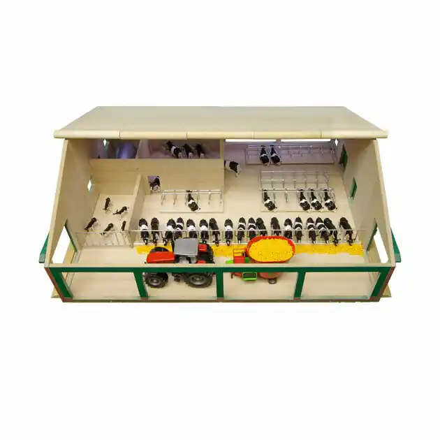 Populair Kids Globe Ligboxenstal Hout Met Melkunit 1:32