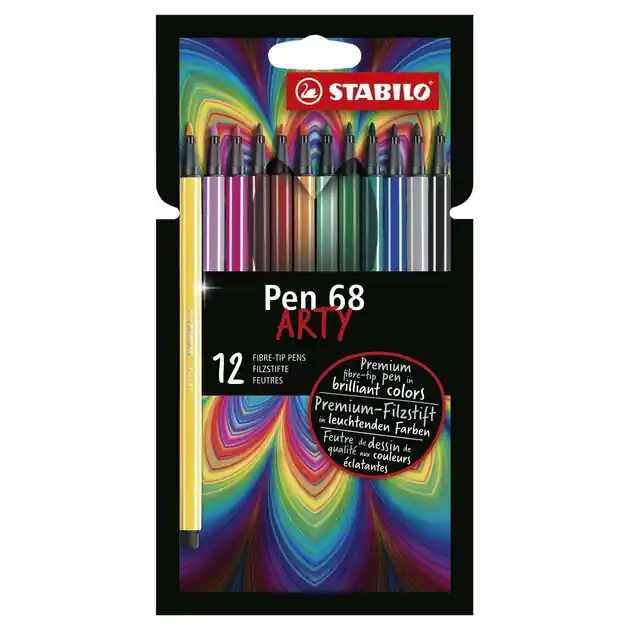 Beperkte Voorraad STABILO Pen 68 - Viltstift - ARTY - Set Met 12 Sets