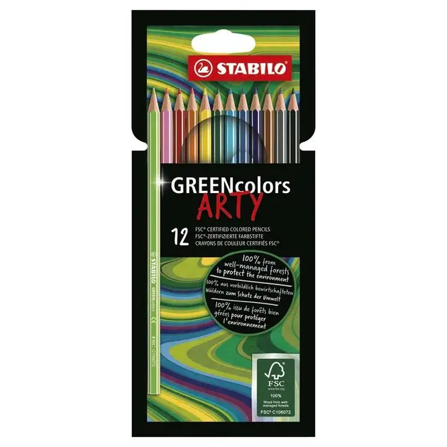 STABILO GREENcolors - Kleurpotloden - ARTY - Set 12 Stuks Seizoensaanbieding
