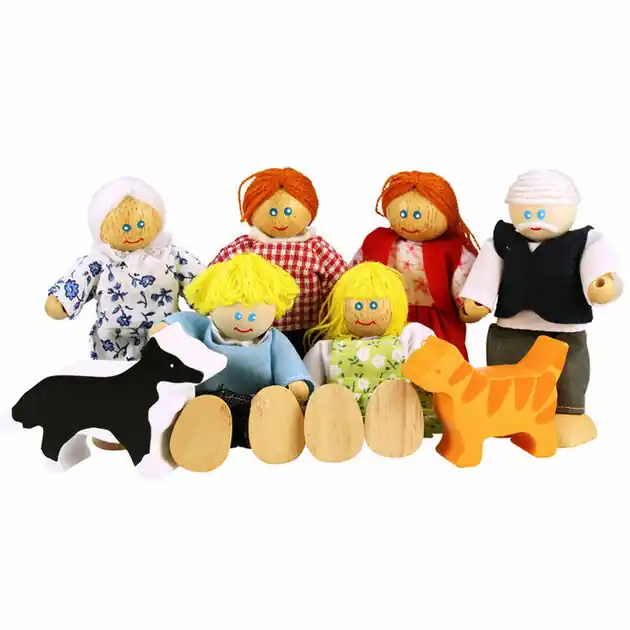 Bigjigs Houten Poppenhuis Familie Op = Op