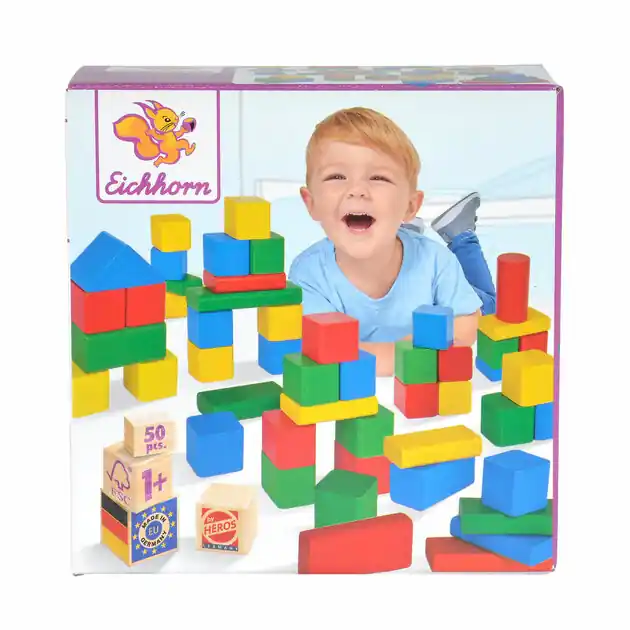 Dagaanbieding Eichhorn Houten Blokken Gekleurd, 50st.