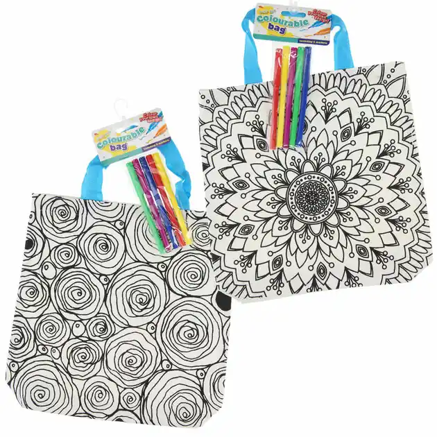 Kleur je eigen Tas - Mandala/Rozen Gratis Retour
