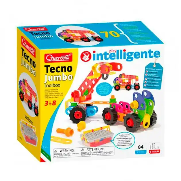 Koopje Quercetti Tecno Jumbo met Opbergbox, 84dlg.
