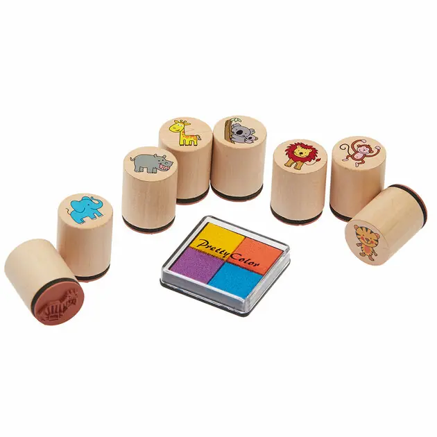Exclusieve Aanbieding Goki Houten Stempelset - Wilde Dieren